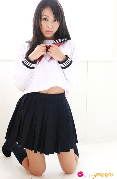 Miyu Watanabe Asian in school uniform loves rubbing cunt of ball