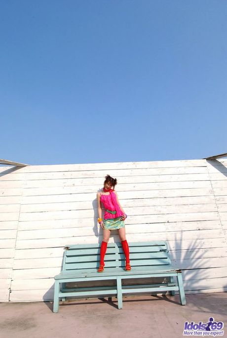 Akane Sakura - Asian cutie in red is sexy and pretty