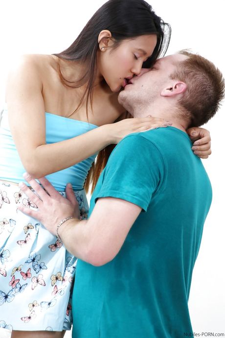 Rangy oriental dark hair youthful Mai Thai in fancy skirt drilled by big rod after good suck